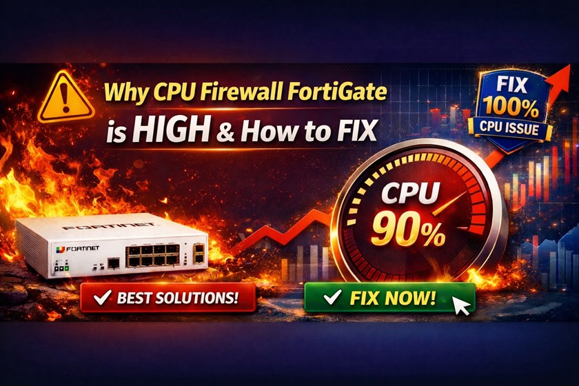 Tổng hợp các nguyên nhân khiến CPU Firewall FortiGate tăng cao và cách khắc phục.